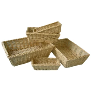 Small Rectangular Full Buff Willow Packing Tray x 20  95302