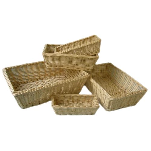 Small Rectangular Full Buff Willow Packing Tray x 20  95302