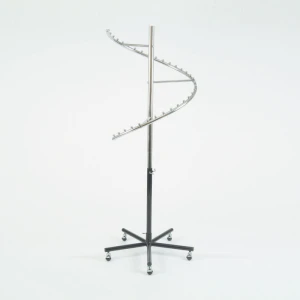 Spiral Garment Rail Black with Chrome Top