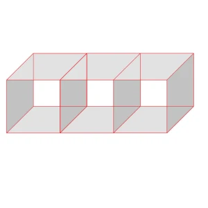 Three Glass Cubes with Fittings - 288mm x 288mm 39103