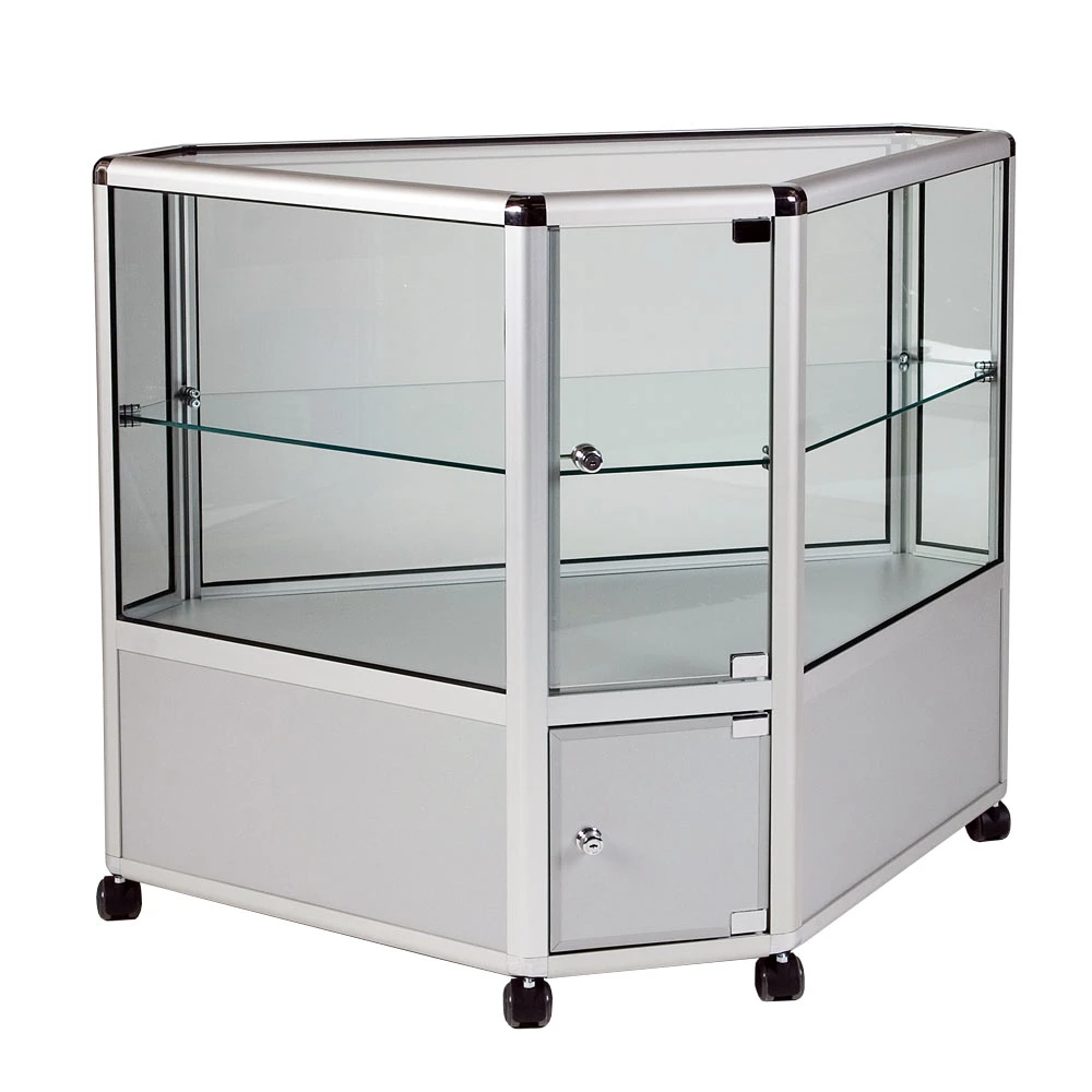 Two Thirds Glass Display Corner Counter 810mm 26012