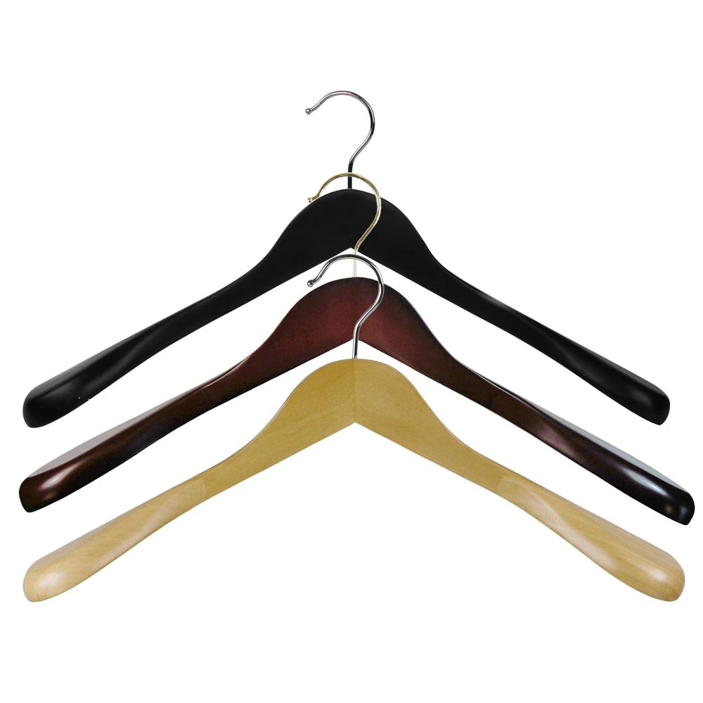 Walnut Broad Jacket Wooden Hangers 45cm (Box of 24) - 51042