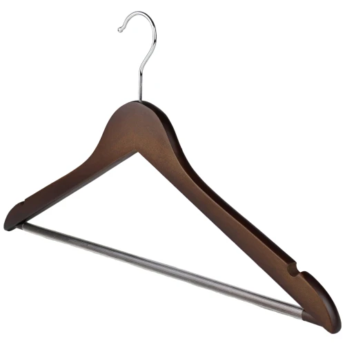 Walnut Wooden Non Slip Hanger (Box of 100) - 52039