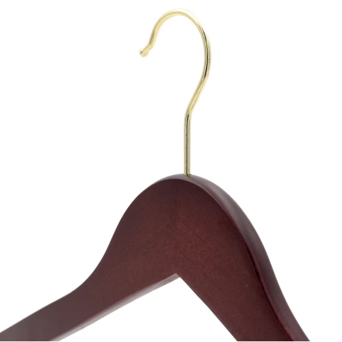 Walnut Wooden Shaped Tops Hangers 44cm (Box of 100) - 51043