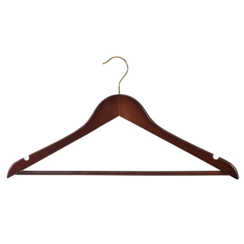 Walnut Wooden Wishbone Hangers With Centre Bar 44cm (Box of 100) 50023