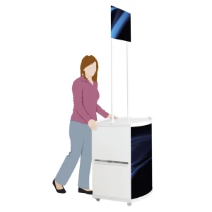 Wheeled In Store Promotional Display Unit with Header Panel Display 83007