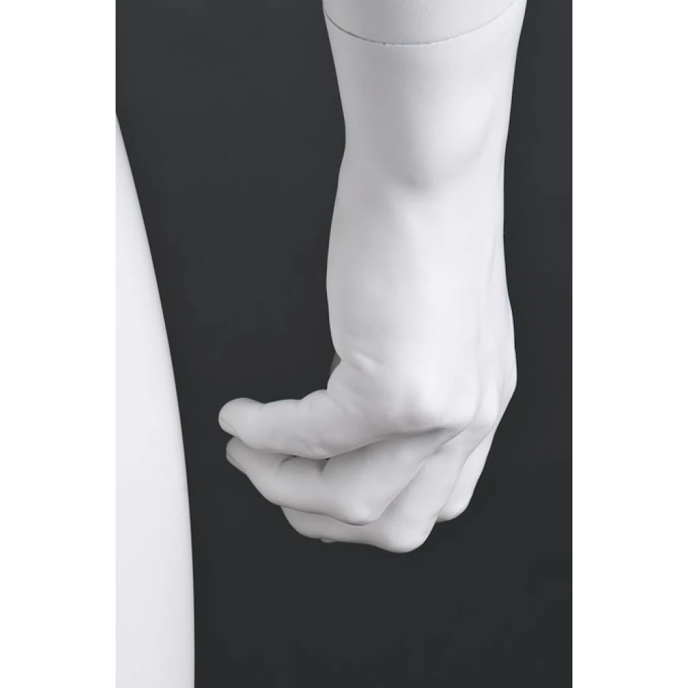 White Matt Male Mannequin - Hands at Side, Head off Centre 70201