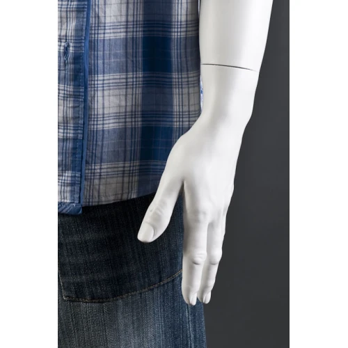 White Matt Male Mannequin - Hands at Side, Head off Centre 70201