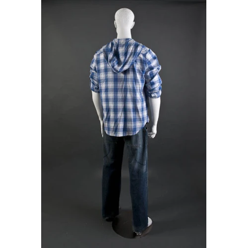 White Matt Male Mannequin - Hands at Side, Head off Centre 70201