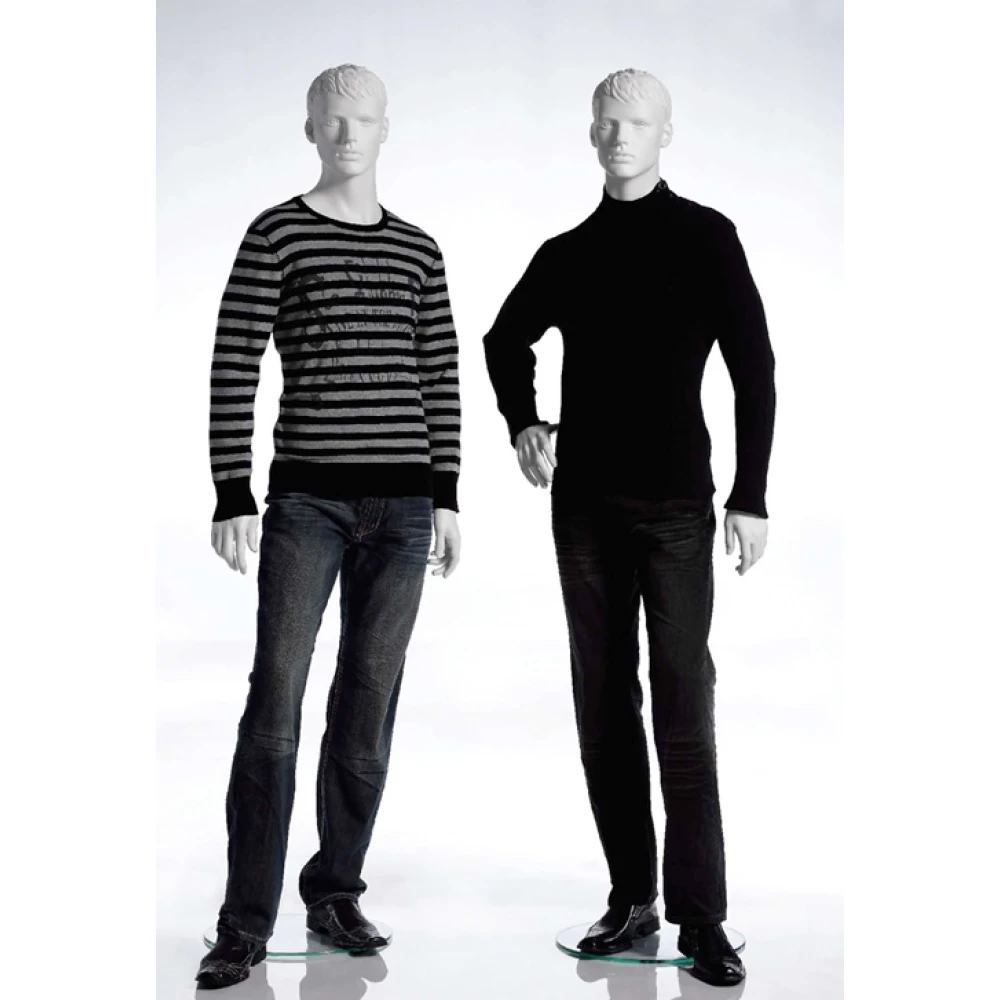 White Matt Male Mannequin - One Hand on Hip (Left) 70203