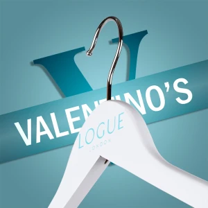 White Wooden Printed Clothes Hangers - Logue London