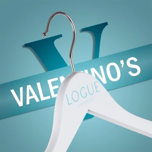 White Wooden Printed Clothes Hangers - Logue London