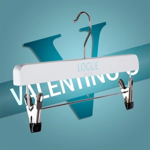 White Wooden Printed Trouser/Skirt Clip Hangers - Logue London