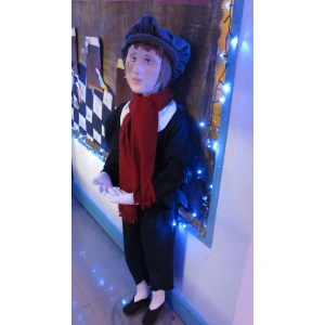 Child Flexible, Bendy Mannequin With Make Up and Dressed For Christmas Musical - Oliver