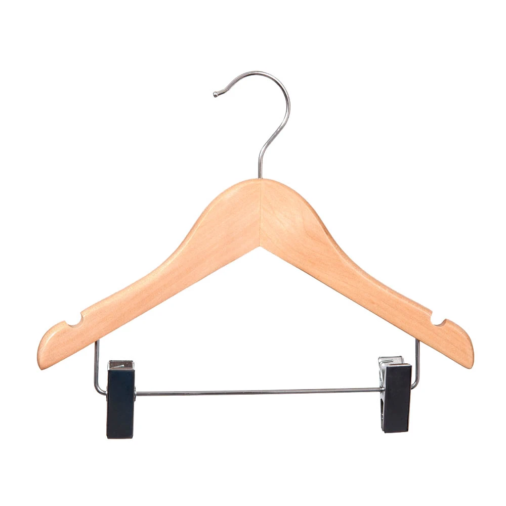 Wooden Child Wishbone Hangers With Clips 28cm (Box of 50) 50006