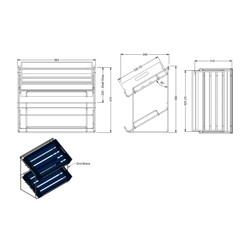 Wooden crate display racks