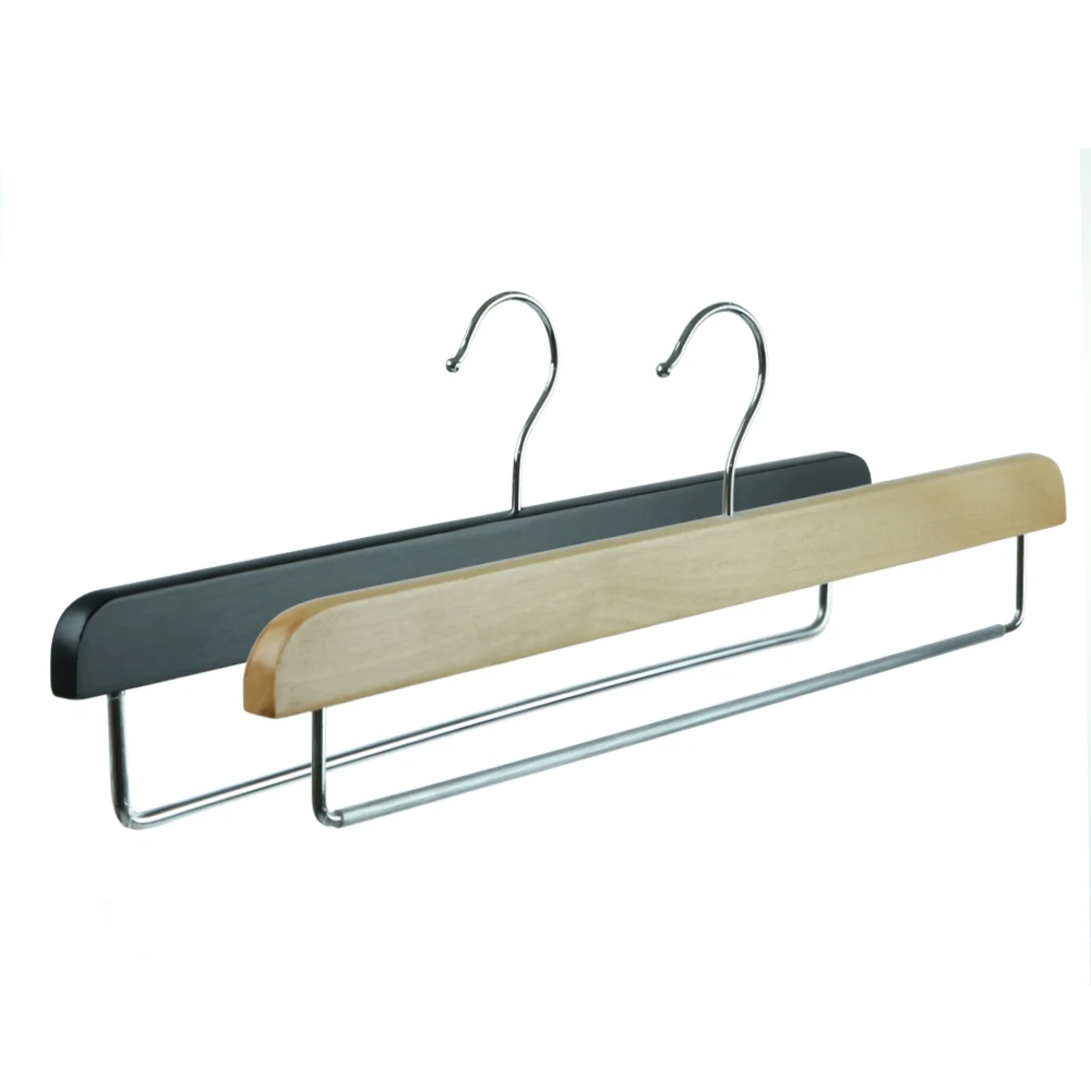 Wooden Trouser Hangers With Non Slip Bar 39cm
