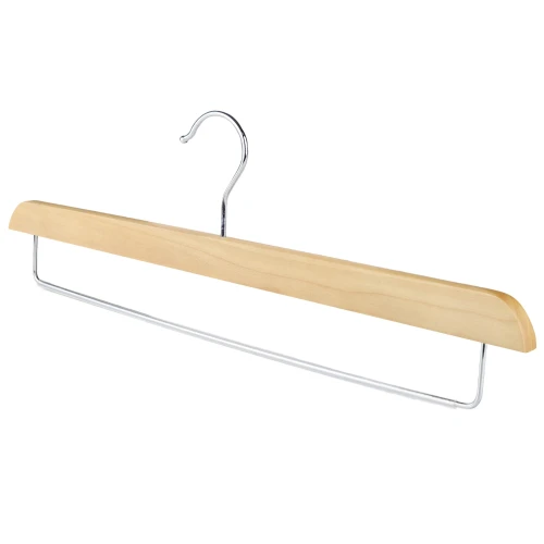 Wooden Trouser Hangers With Non Slip Bar 39cm
