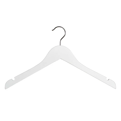 Wooden White Top Hangers 44cm (Box of 100) 50043