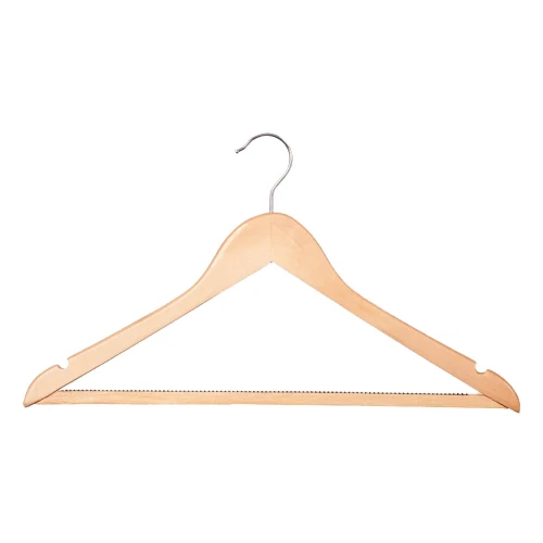 Wooden Wishbone Hangers With Non Slip Centre Bar 43cm (Box of 100) 50004