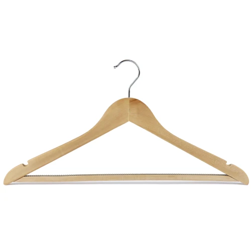 Wooden Wishbone Hangers With Non Slip Centre Bar 44cm (Box of 100) - 50042