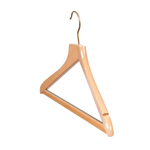 Wooden Wishbone Hangers with Non-slip Trouser Bar 42cm FSC 50010