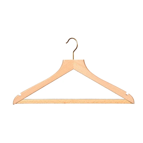 Wooden Wishbone Hangers with Non-slip Trouser Bar 42cm FSC 50010